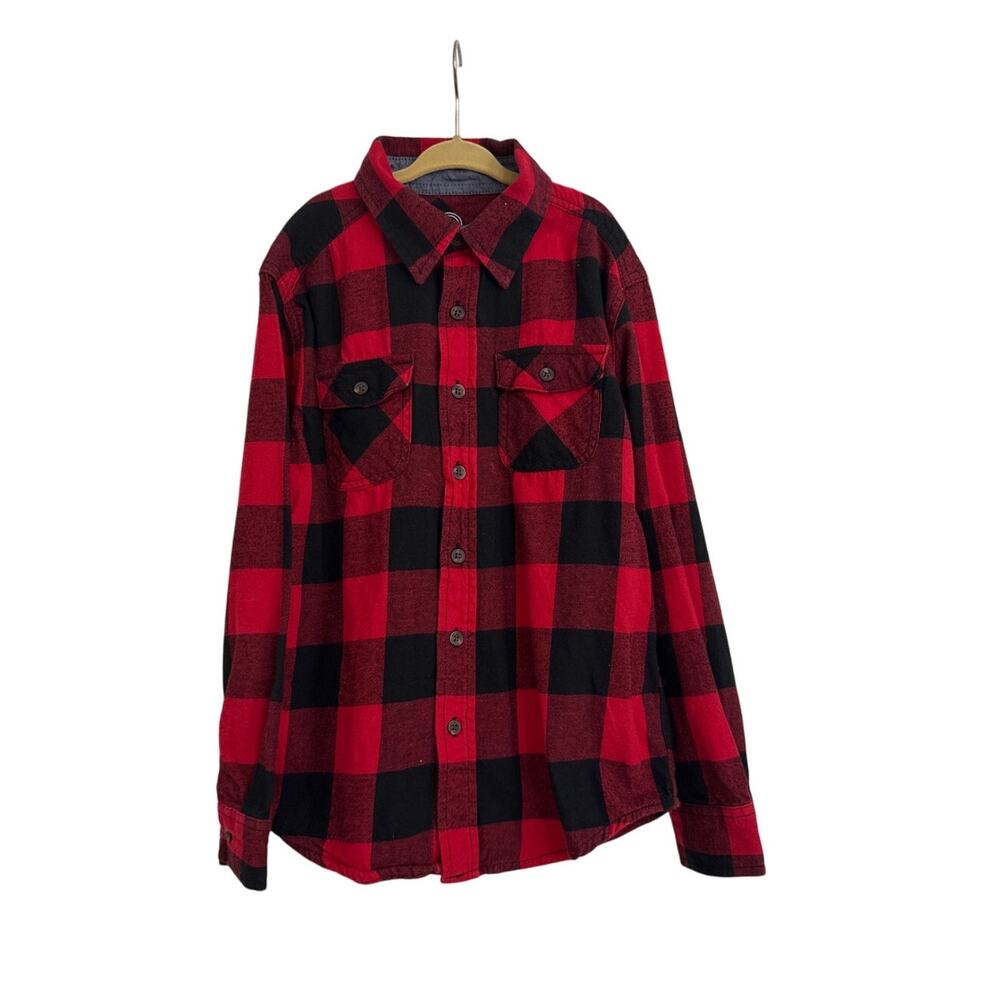 Wonder Nation Long Sleeve Buffalo Plaid Button Down Shirt Size Youth Large 10/12
